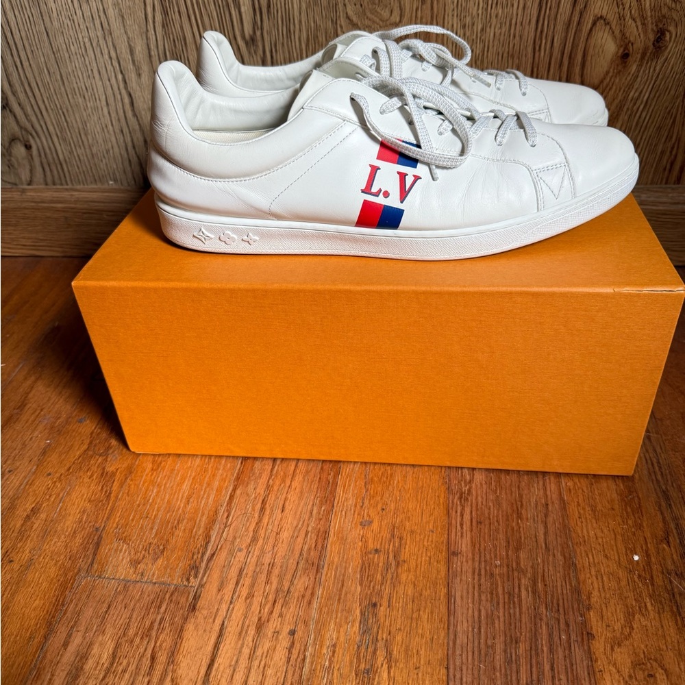 Louis Vuitton All White Leather Sneakers
